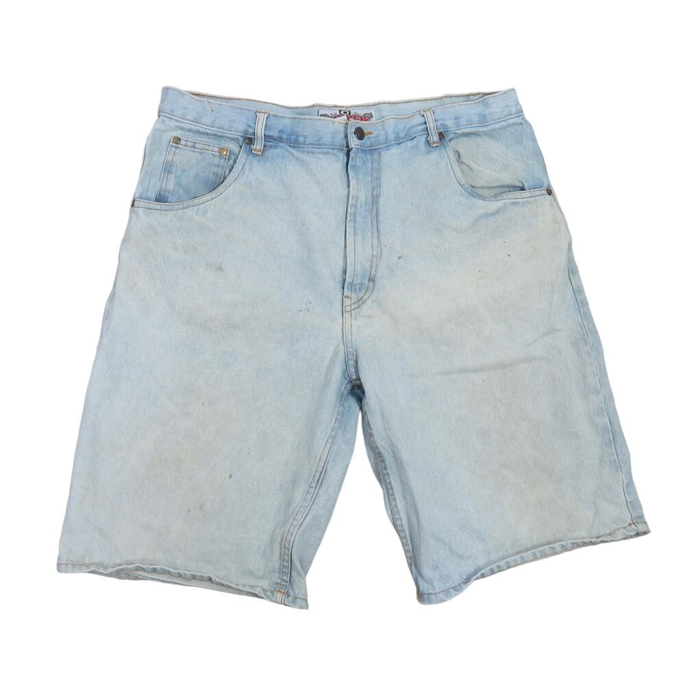 Vintage 90s Curfew Denim light wash blue jean shorts jorts Men 38